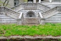 A Detailed Set of Stone Steps Leading Up to a Mansion