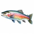 Detailed Shading Illustration Of Isolated Rainbow Trout Royalty Free Stock Photo
