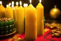 detailed shot of beeswax kwanzaa candles mishumaa Royalty Free Stock Photo