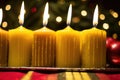 detailed shot of beeswax kwanzaa candles mishumaa Royalty Free Stock Photo