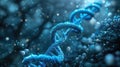 Close-up of Blue Substance With Bubbles, Depicting DNA Formation. Generative AI. Royalty Free Stock Photo