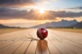 A detailed shot of a cricket ball hitting the stumps and dislodging the bails Royalty Free Stock Photo