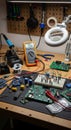 Electronics Workbench: Circuitry and Components Royalty Free Stock Photo