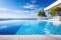 Detailed Shot of a Luxury Seafront Home Pool. Royalty Free Stock Photo