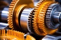 detailed shot of the machinery gears in action Royalty Free Stock Photo