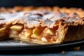 detailed shot of a perfectly baked crust edge on an apple pie