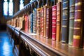 detailed shot of a row of prayer books in a large church