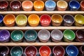 detailed shot of selection of pottery glazes