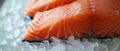 A Detailed Shot Showcasing A Mouthwatering Salmon Fillet Up Close