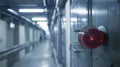 A detailed shot of the smoke detectors and fire sprinkler system in the stadiums tunnels