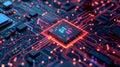 HighTech Microchip Circuit Board for Advanced Computing and Communication Technology