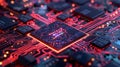 HighTech Microchip Circuit Board for Advanced Computing and Communication Technology