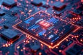 HighTech Microchip Circuit Board for Advanced Computing and Communication Technology