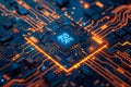 HighTech Microchip Circuit Board for Advanced Computing and Communication Technology