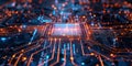 HighTech Microchip Circuit Board for Advanced Computing and Communication Technology