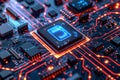 HighTech Microchip Circuit Board for Advanced Computing and Communication Technology