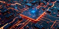 HighTech Microchip Circuit Board for Advanced Computing and Communication Technology