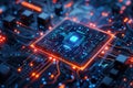HighTech Microchip Circuit Board for Advanced Computing and Communication Technology