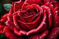 Detailed shot of a stunning red rose flower