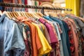 detailed shot of summer clothes on a clearance rack Royalty Free Stock Photo