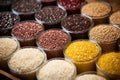 detailed shot of various grains used in liqueur production