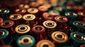 Detailed shot of vibrant shotgun shells