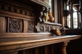 a detailed shot of woodwork on an old