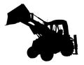 Detailed silhouette of bulldozer lconstruction and earth moving vehicle