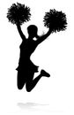 Cheerleader Pom Poms Silhouette Royalty Free Stock Photo