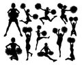 Cheerleader Silhouettes Royalty Free Stock Photo