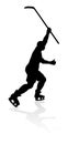 Silhouette Ice Hockey Player Royalty Free Stock Photo