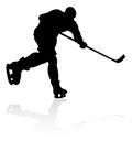 Ice Hockey Player Silhouette Royalty Free Stock Photo