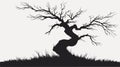 Detailed Silhouette Twisted Tree Vector Illustration for Design Projects Royalty Free Stock Photo