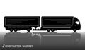 Detailed silhouettes of trailer truck with reflections background Royalty Free Stock Photo