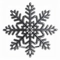 Detailed Silver Snowflake Ornament on White Background with Winter Theme Royalty Free Stock Photo
