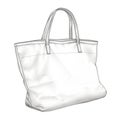 Detailed Sketching Of White Puffer Style Tote Bag