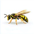 Yellowjacket wasp insect macro close up detailed specimen isolated on white background Royalty Free Stock Photo