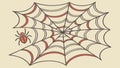 Spider in Center of Geometric Web Illustration, vector design Generative AI Royalty Free Stock Photo