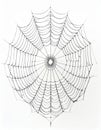 Detailed Spiderweb on White Background with Intricate Geometric Pattern Royalty Free Stock Photo