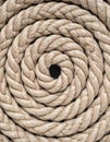 Detailed Spiral of Thick Natural Rope Texture in Macro Close Up Background Royalty Free Stock Photo