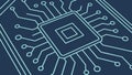Detailed Square Microchip Outline Icon Vector, vector design Generative AI Royalty Free Stock Photo