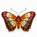 Detailed Stained Glass Butterfly Illustration With Realistic Lighting