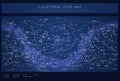 Detailed star map with names of stars Royalty Free Stock Photo