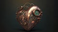 detailed steam punk heart copper, detailed, love,valentine, industrial, generative ai