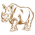 Rhino Full Body Printable Vector Stencil Design