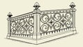 Detailed Stone Balustrade Architectural Element Vector, vector design Generative AI Royalty Free Stock Photo