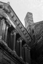 The detailed stone and columns at entrance to Library 2