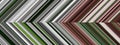 Detailed striped dual geometric pattern composed of big amount of thin green, brown and grey stripes Royalty Free Stock Photo