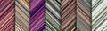 Detailed striped geometric patterns composed of big amount of thin multicolored stripes