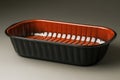 Elegant Black and Red Ceramic Rectangular Baking Dish Royalty Free Stock Photo